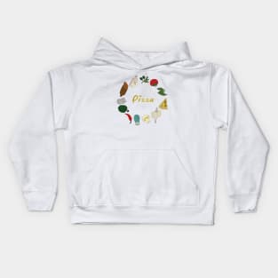 Pizza Ingredients Kids Hoodie